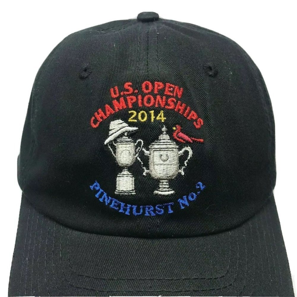 US Open 2014 Championships Pinehurst Hat Black USGA Member Adjustable Cap New